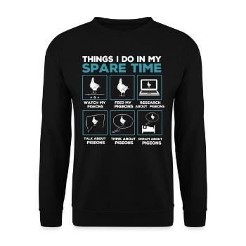 Élevage de pigeons, colombophiles, pigeons - Sweat-shirt Unisexe - noir - Devant - Alina (178cm) & Michal (187cm)