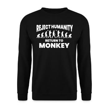 Refuse humanity to return to the ape - Unisex Sweatshirt - black - Front - Alina (178cm) & Michal (187cm)