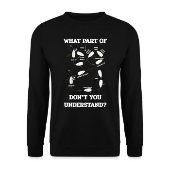 Mann Über Bord Manöver, Seemann, Segeln - Unisex Pullover - Schwarz - Vorne - Alina (178cm) & Michal (187cm)