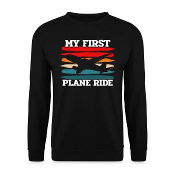 Premier avion, avion - Sweat-shirt Unisexe - noir - Devant - Alina (178cm) & Michal (187cm)