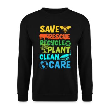 Erde Tag, Retten Sie Den Planeten - Unisex Pullover - Schwarz - Vorne - Alina (178cm) & Michal (187cm)