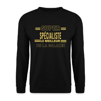 Meilleur de la galaxie SPÉCIALISTE - Sweat-shirt Unisexe - noir - Devant - Alina (178cm) & Michal (187cm)