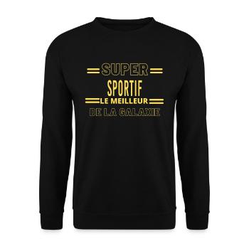 Meilleur de la galaxie SPORTIF - Sweat-shirt Unisexe - noir - Devant - Alina (178cm) & Michal (187cm)