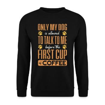 Coffee and DOGS, Dog owner, Coffee addict - Unisex Sweatshirt - black - Front - Alina (178cm) & Michal (187cm)