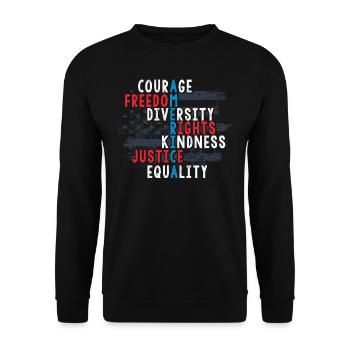 Citoyen américain patriote, Liberté - Sweat-shirt Unisexe - noir - Devant - Alina (178cm) & Michal (187cm)