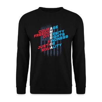 Citoyen américain patriote, Liberté - Sweat-shirt Unisexe - noir - Devant - Alina (178cm) & Michal (187cm)