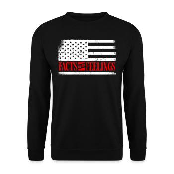 Drapeau américain, faits sur les sentiments - Sweat-shirt Unisexe - noir - Devant - Alina (178cm) & Michal (187cm)