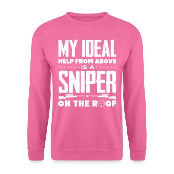 Help From Above Is A Sniper - Unisex Sweatshirt - pink - Front