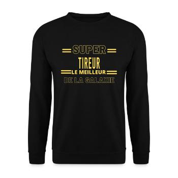 Meilleur de la galaxie TIREUR - Sweat-shirt Unisexe - noir - Devant - Alina (178cm) & Michal (187cm)