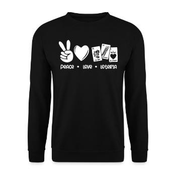 Mexikanisches Bingo, Mexiko-Bingo-Spieler - Unisex Pullover - Schwarz - Vorne - Alina (178cm) & Michal (187cm)