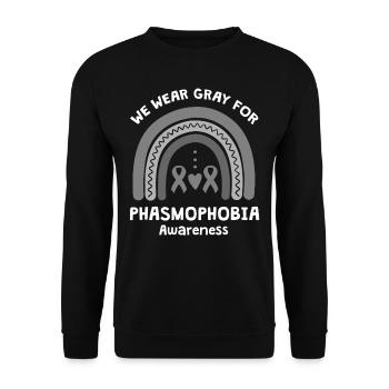 We Wear Gray For Phasmophobia Consciousness - Unisex Sweatshirt - black - Front - Alina (178cm) & Michal (187cm)