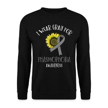 We Wear Gray For Phasmophobia Consciousness - Unisex Sweatshirt - black - Front - Alina (178cm) & Michal (187cm)