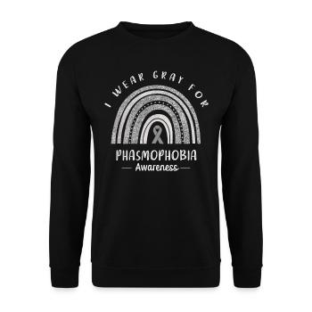 We Wear Gray For Phasmophobia Consciousness - Unisex Sweatshirt - black - Front - Alina (178cm) & Michal (187cm)