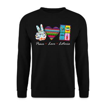 Mexikanisches Bingo, Mexiko-Bingo-Spieler - Unisex Pullover - Schwarz - Vorne - Alina (178cm) & Michal (187cm)