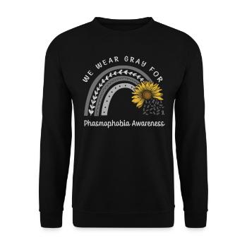 We Wear Gray For Phasmophobia Consciousness - Unisex Sweatshirt - black - Front - Alina (178cm) & Michal (187cm)