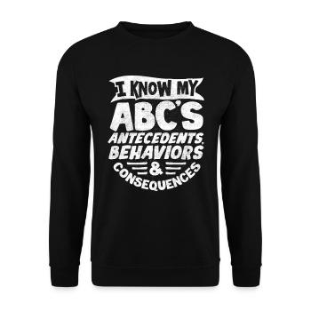 ABA -Therapeut, ABA -Therapie, Therapeut, SPEd - Unisex Pullover - Schwarz - Vorne - Alina (178cm) & Michal (187cm)