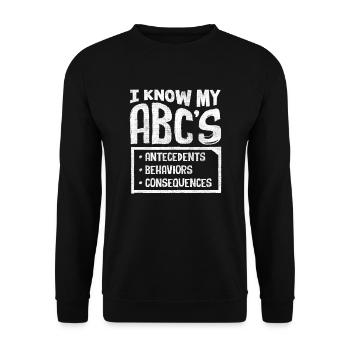 ABA -Therapeut, ABA -Therapie, Therapeut, SPEd - Unisex Pullover - Schwarz - Vorne - Alina (178cm) & Michal (187cm)