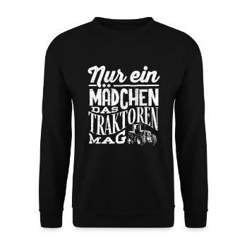 Just a girl what tractors like, farmer - Unisex Sweatshirt - black - Front - Alina (178cm) & Michal (187cm)