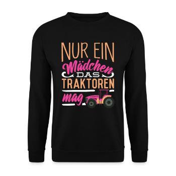 Just a girl what tractors like, farmer - Unisex Sweatshirt - black - Front - Alina (178cm) & Michal (187cm)