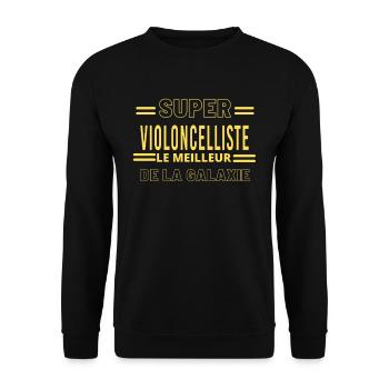 Meilleur de la galaxie VIOLONCELLISTE - Sweat-shirt Unisexe - noir - Devant - Alina (178cm) & Michal (187cm)
