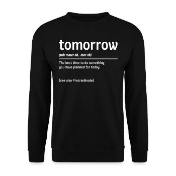 Morning Dictionary , Hesitation - Unisex Sweatshirt - black - Front - Alina (178cm) & Michal (187cm)