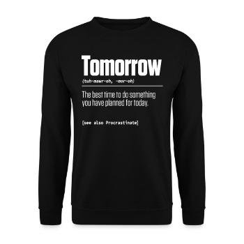Morning Dictionary , Hesitation - Unisex Sweatshirt - black - Front - Alina (178cm) & Michal (187cm)
