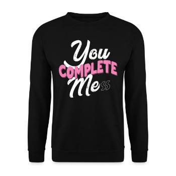You complete me, chaos - Unisex Sweatshirt - black - Front - Alina (178cm) & Michal (187cm)
