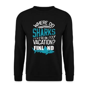 Semaine des requins, Requins, Blagues sur les requins - Sweat-shirt Unisexe - noir - Devant - Alina (178cm) & Michal (187cm)