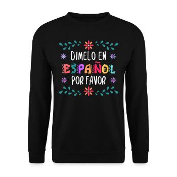 Spanischlehrer, Spanisch Unterrichten - Unisex Pullover - Schwarz - Vorne - Alina (178cm) & Michal (187cm)
