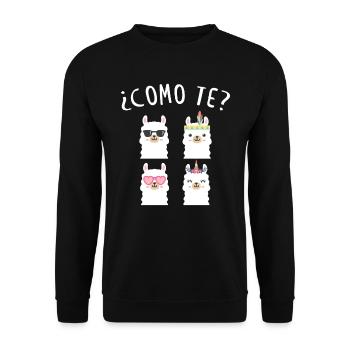 Como Te Lamas, Lama - Unisex Pullover - Schwarz - Vorne - Alina (178cm) & Michal (187cm)