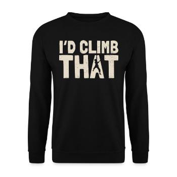 Ich Würde Das Besteigen, Boulder, Klettern - Unisex Pullover - Schwarz - Vorne - Alina (178cm) & Michal (187cm)