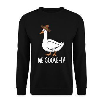 Me Goose Ta, Spanische Gans - Unisex Pullover - Schwarz - Vorne - Alina (178cm) & Michal (187cm)