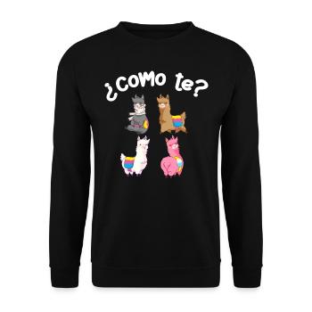 Como Te Lamas, Lama - Unisex Pullover - Schwarz - Vorne - Alina (178cm) & Michal (187cm)