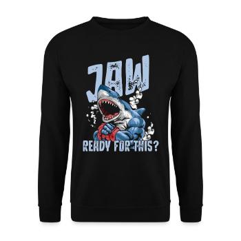 Feel stunning, shark, shark - Unisex Sweatshirt - black - Front - Alina (178cm) & Michal (187cm)