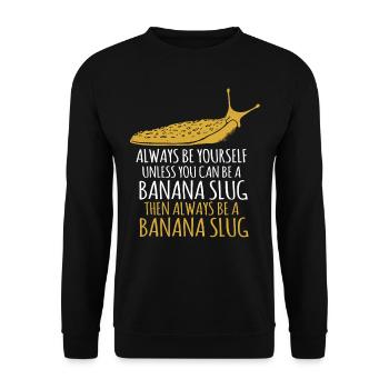 Banana Snails, A Banana Snail Being - Unisex Sweatshirt - black - Front - Alina (178cm) & Michal (187cm)