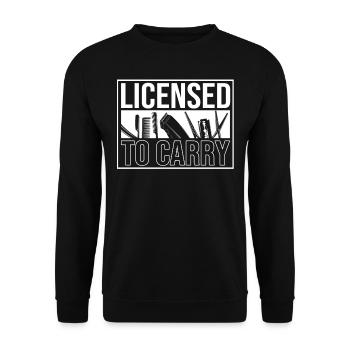Licensed to wear, hairdresser, hair clipper - Unisex Sweatshirt - black - Front - Alina (178cm) & Michal (187cm)