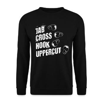 Boxing punches, boxers, upward hooks, hooks, jab - Unisex Sweatshirt - black - Front - Alina (178cm) & Michal (187cm)