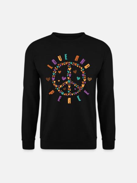 Peace and Love, Hippie Style - Unisex Sweatshirt - black