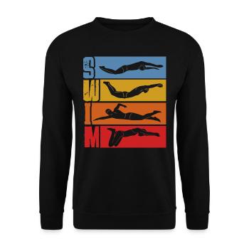 Swimming, swimming, water sports - Unisex Sweatshirt - black - Front - Alina (178cm) & Michal (187cm)