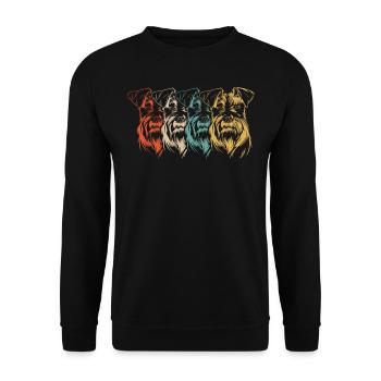 Schnauzer, Schnauzer Cadeau de propriétaire de chien Schnauzer - Sweat-shirt Unisexe - noir - Devant - Alina (178cm) & Michal (187cm)
