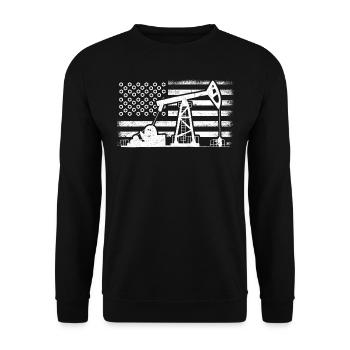 U.S. oilfield, oilfield workers - Unisex Sweatshirt - black - Front - Alina (178cm) & Michal (187cm)