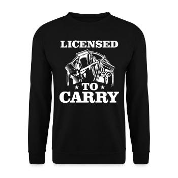 Licensed to wear, hairdresser, hair clipper - Unisex Sweatshirt - black - Front - Alina (178cm) & Michal (187cm)