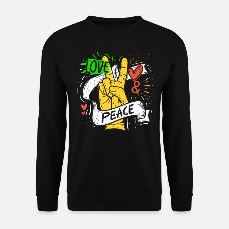 Peace and Love, Hippie Style - Unisex Sweatshirt - black