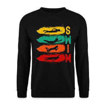 Swimming, swimming, water sports - Unisex Sweatshirt - black - Front - Alina (178cm) & Michal (187cm)