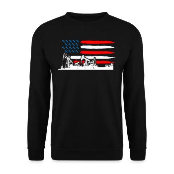 U.S. oilfield, oilfield workers - Unisex Sweatshirt - black - Front - Alina (178cm) & Michal (187cm)