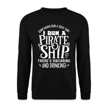 Des mamans cool dirigent un bateau pirate avec des jurons - Sweat-shirt Unisexe - noir - Devant - Alina (178cm) & Michal (187cm)
