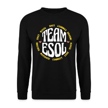 ESOL Teacher Crew Squad Rainbow Retour à l’école - Sweat-shirt Unisexe - noir - Devant - Alina (178cm) & Michal (187cm)