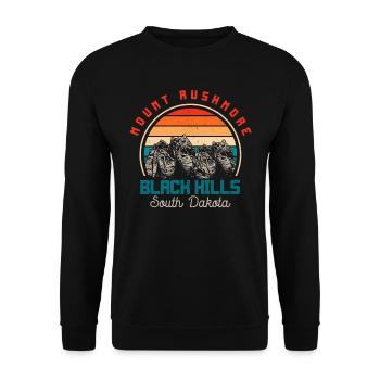 Mount Rushmore, Black Hills South Dakota - Unisex Pullover - Schwarz - Vorne - Alina (178cm) & Michal (187cm)