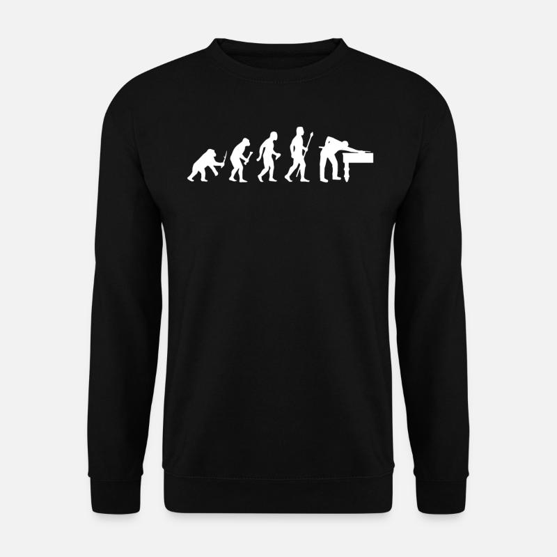 Billardentwicklung, Poolspiel, Billardspieler - Unisex Pullover - Schwarz