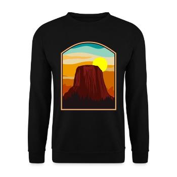 Devils Tower National Monument - Unisex Pullover - Schwarz - Vorne - Alina (178cm) & Michal (187cm)